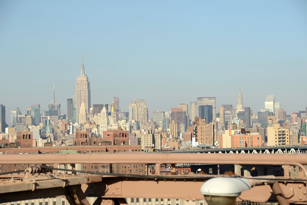 18 The Manhattan Skyline Including The Empire State Building And The Chrysler Building From The Walk Across New York Brooklyn Bridge